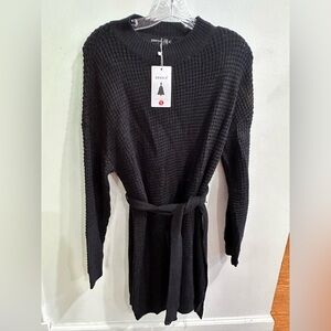 Zesica black sweater dress with tie brand new with tags women size medium